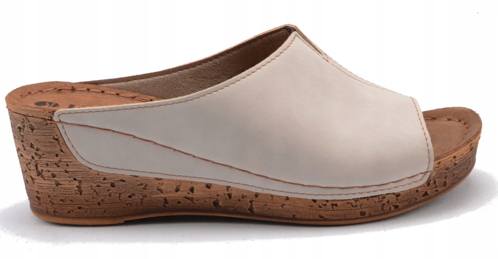 KLAPKI DAMSKIE INBLU KOTURNY WYGODNE BEIGE 02 39 Marka Inblu