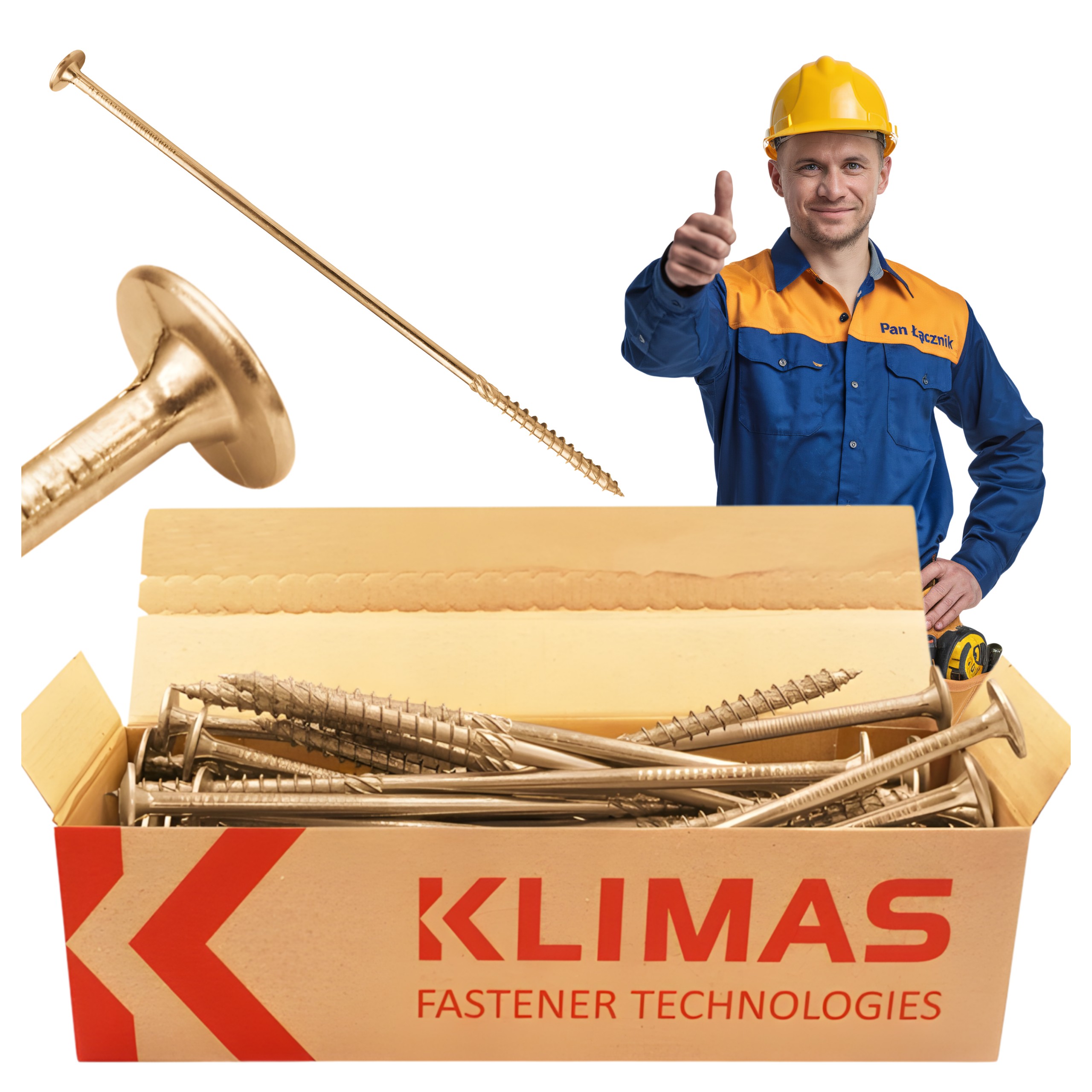 Tesařské Vruty Do Dřeva 8x280 Talířové Torx 50 Ks WKCP-08280 Klimas