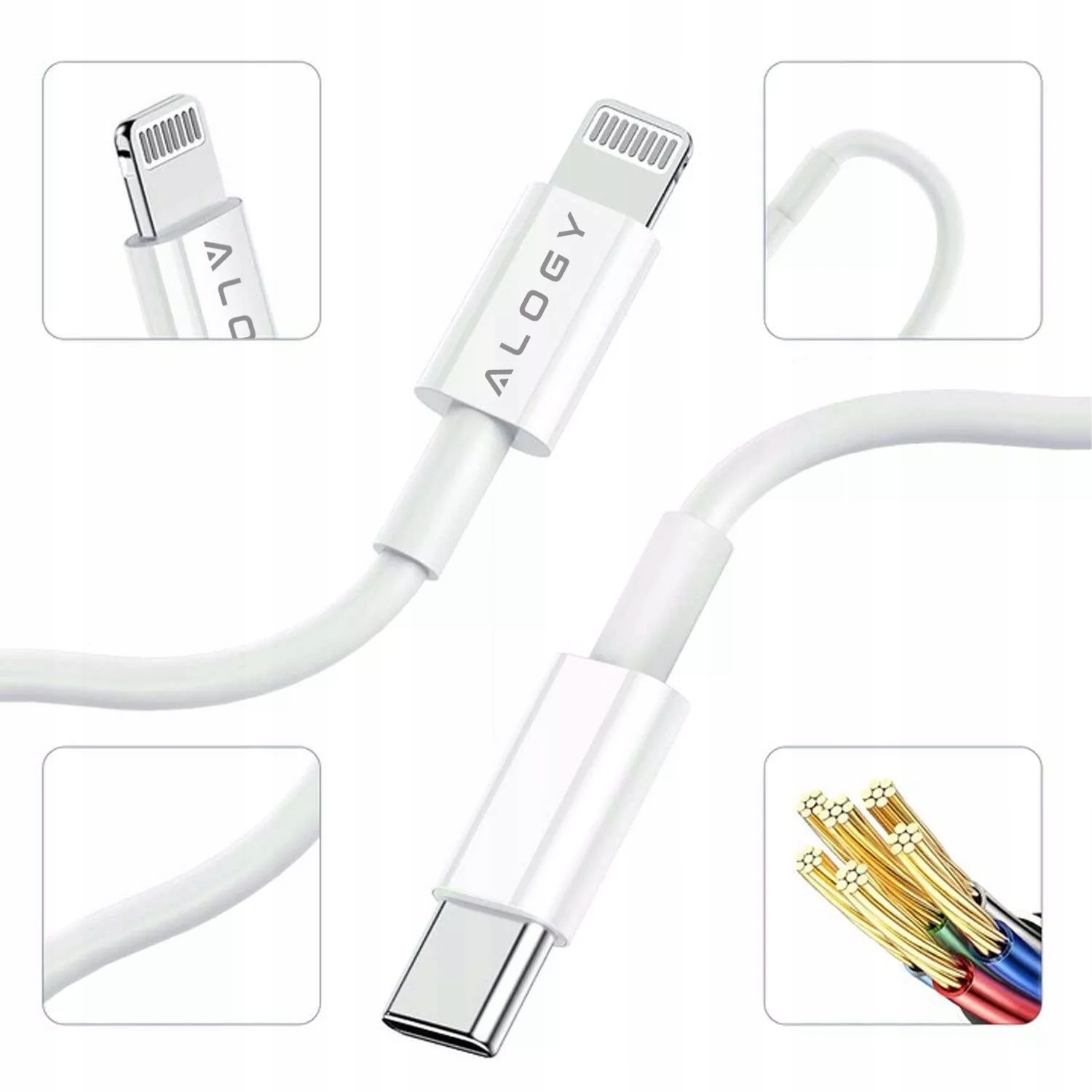 ŁADOWARKA USB-C KABEL LIGHTNING DO IPHONE 11 12 13 Przeznaczenie do Apple