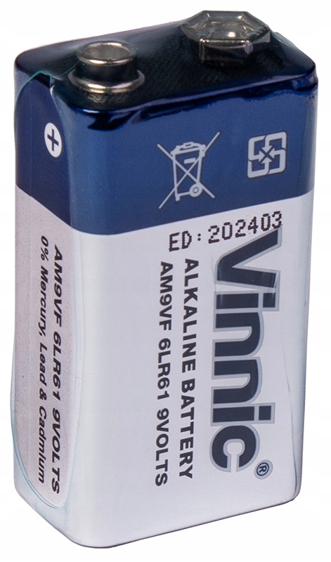 

1x Bateria Alkaliczna 9V Vinnic 6LR61 6F22