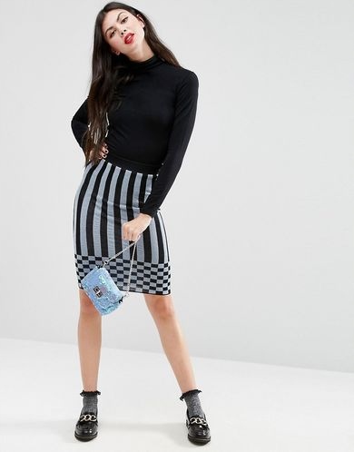 SPÓDNICA MINI PASKI ROZMIAR S/M 837