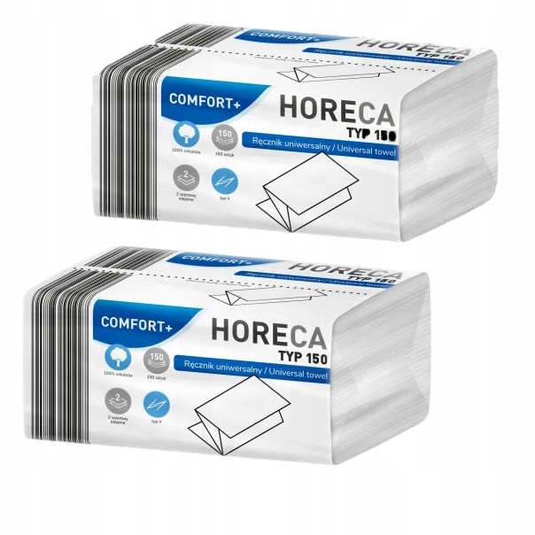 Zestaw 2x Ręczniki papierowe Zz typu V 2 W 100% celuloza 150 listków