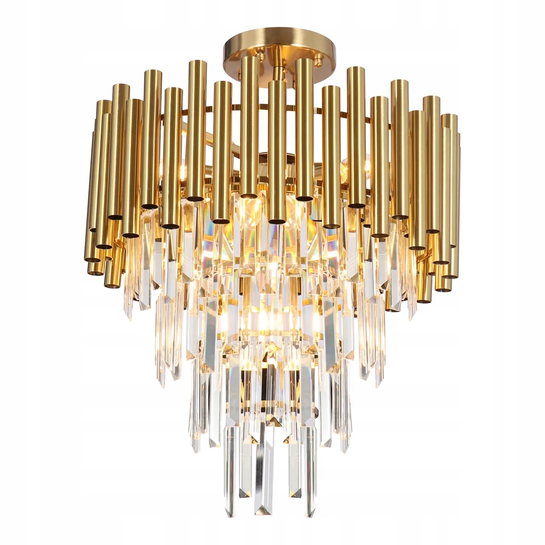 ML8806 Zlatý krištáľový luster na 9 žiaroviek E14 Madison Gold Eko-light