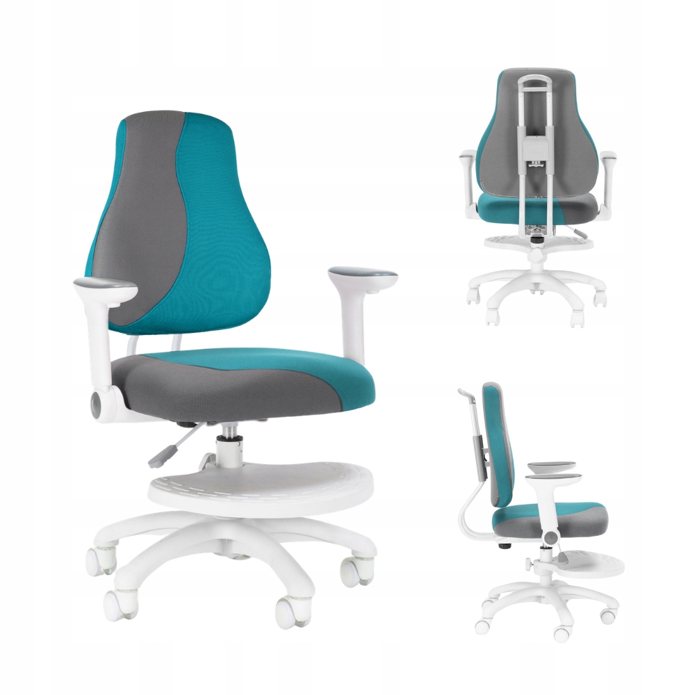 Detská rastúca stolička Neoseat Kinder White Plus tyrkysová