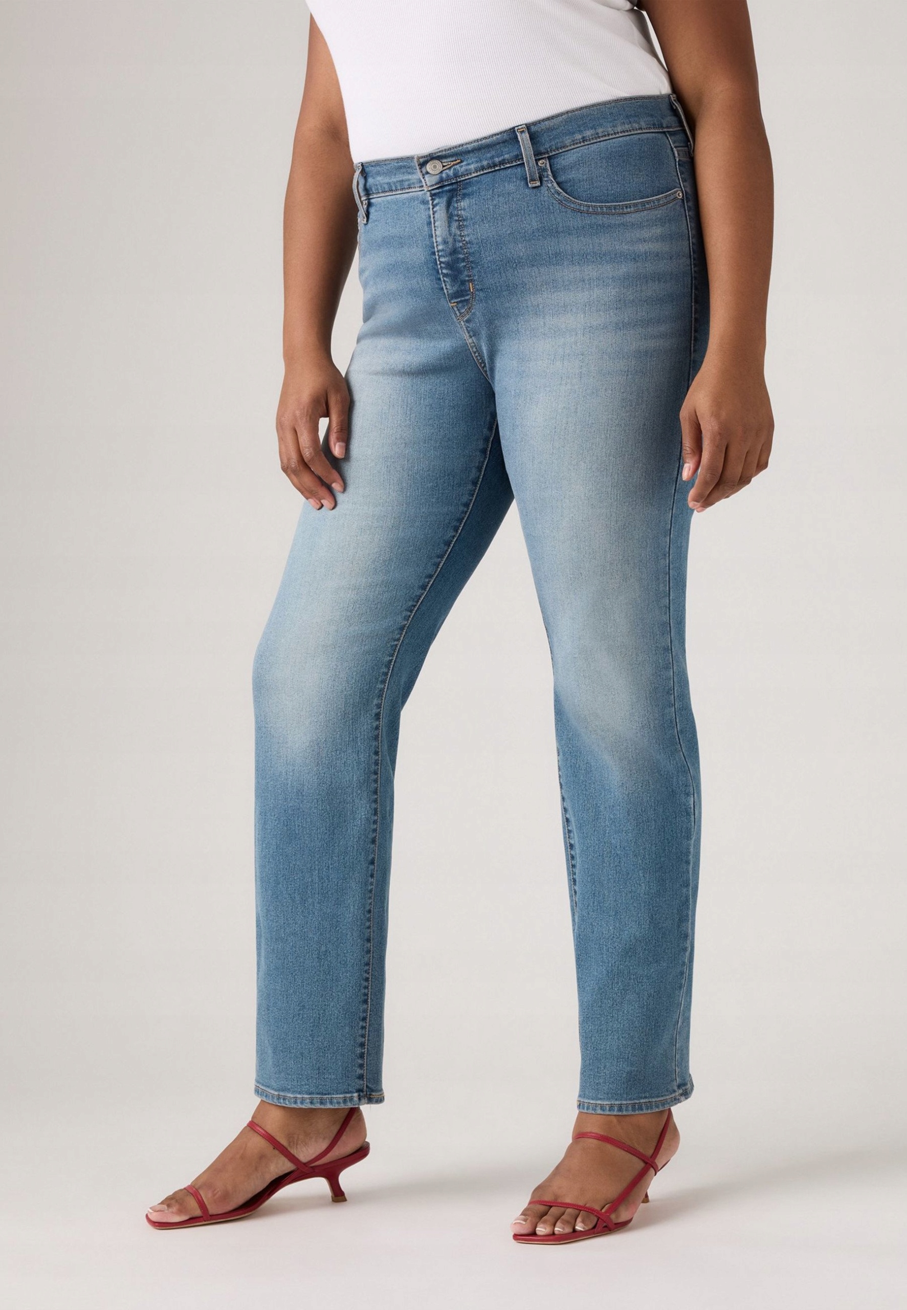 Levis Džíny Modré Vysoký Pas S Oděrkami Plus Size 52/32 7CA
