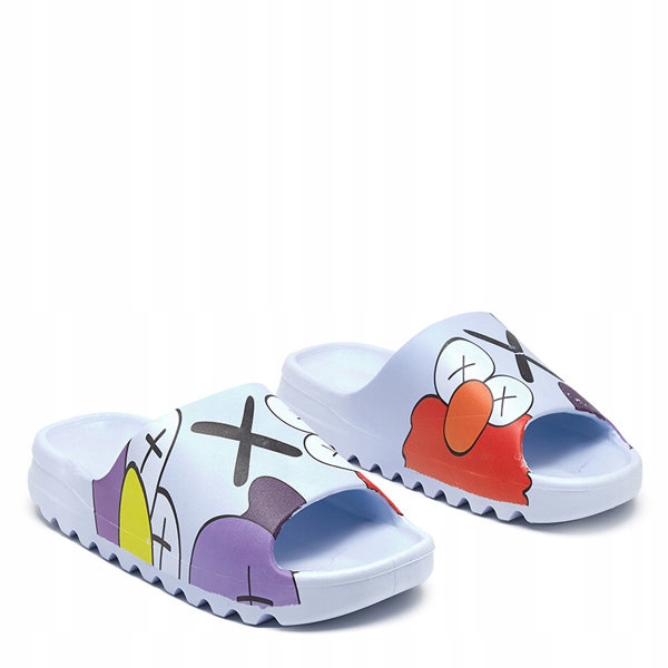 

Niebieskie Damskie Klapki Z Printem Elmino 38