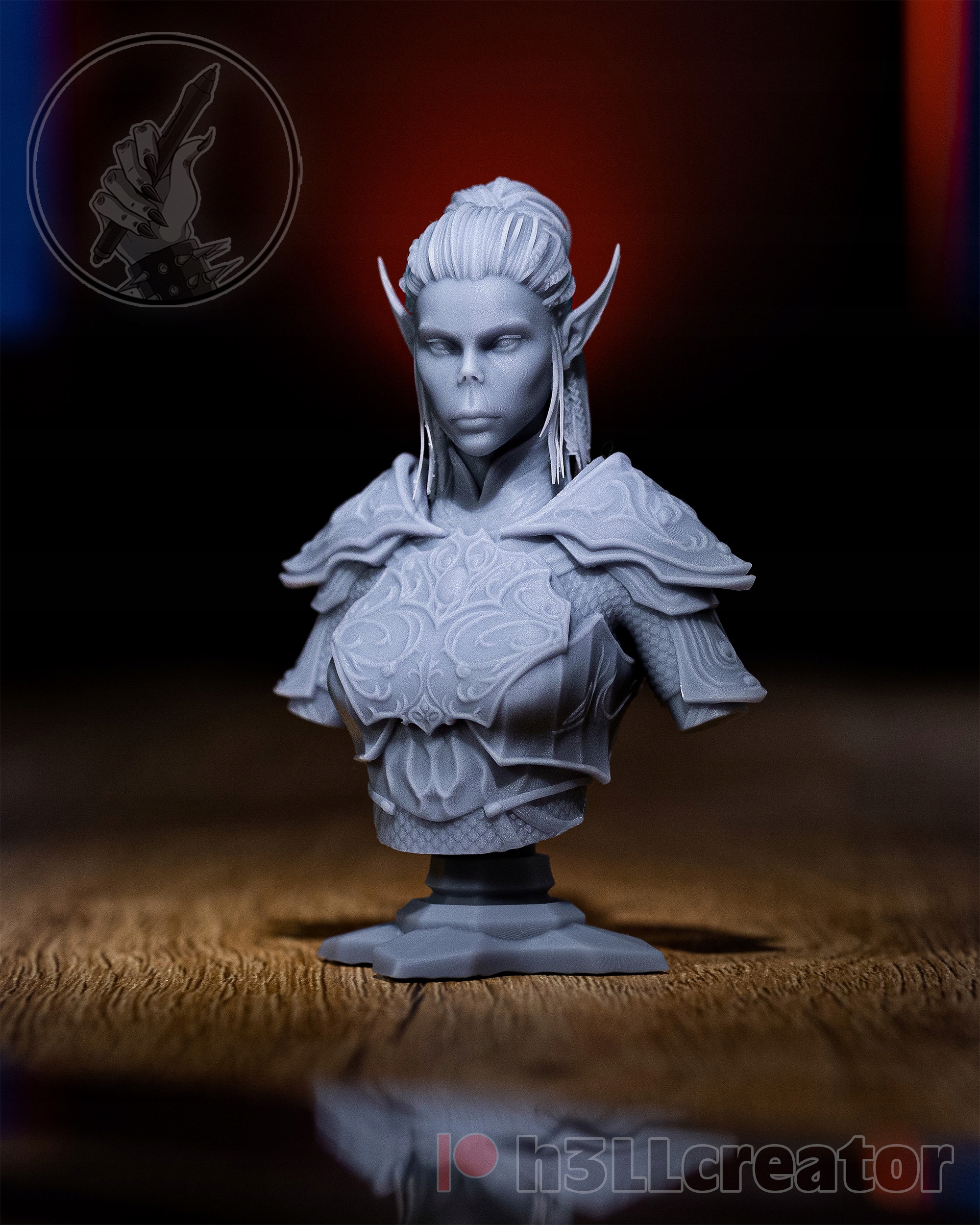Figurka Lae'Zel Baldur’s Gate 3 Popiersie H3ll Creator 3D tisk 14K Dárek