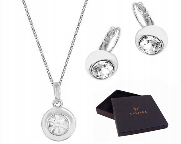 Stříbrný komplet šperků s krystaly, sada Zirkony jako Dárek Colibra
