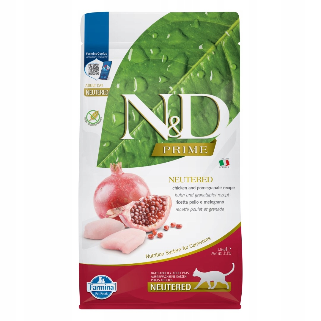 Levně Farmina N&d Prime Neutered 1,5 kg Suché Krmivo pro kastrované kočky Kuře