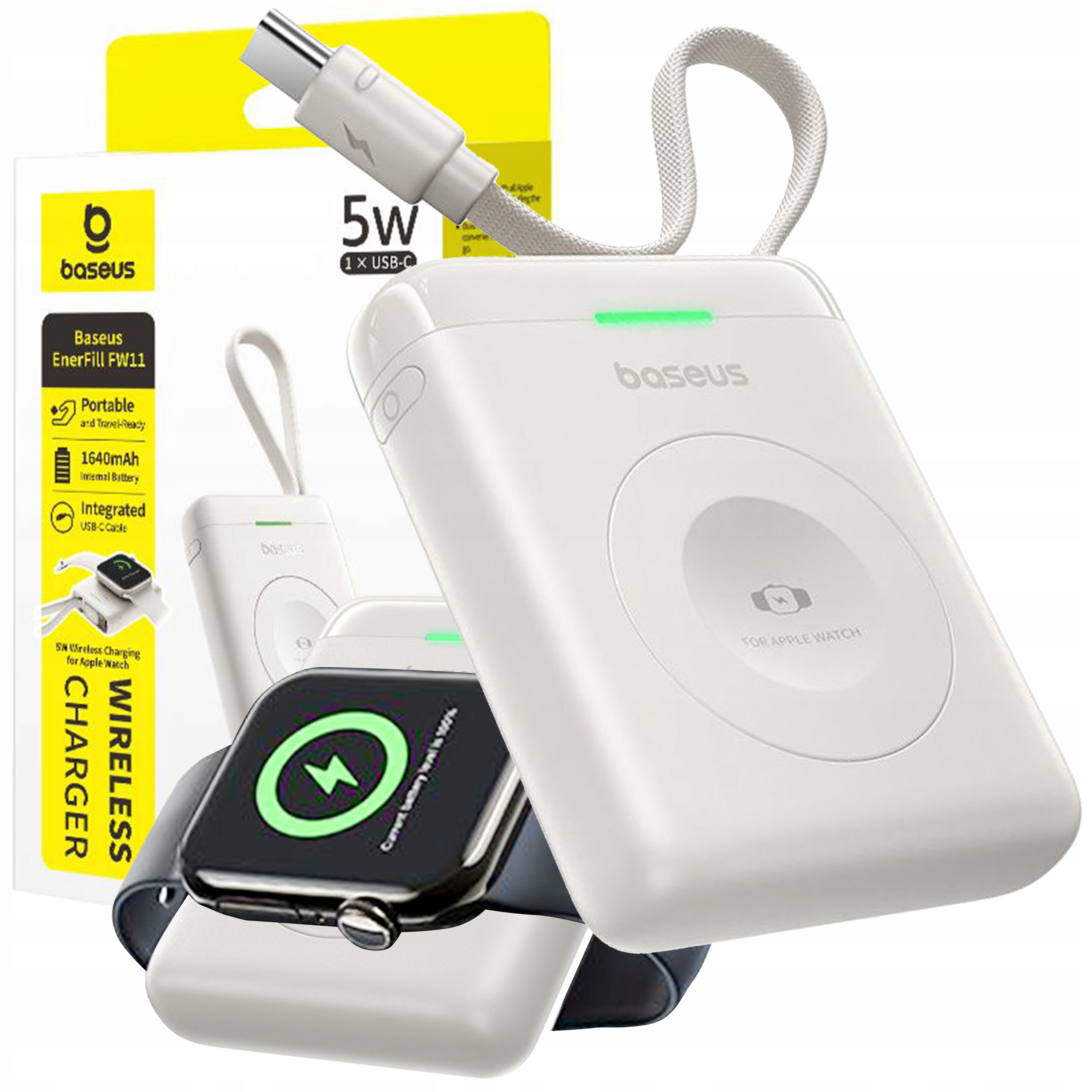 Baseus Powerbank Pro Apple Watch 1-10 Se Se 2 Ultra 2 5W Usb-c Kabel