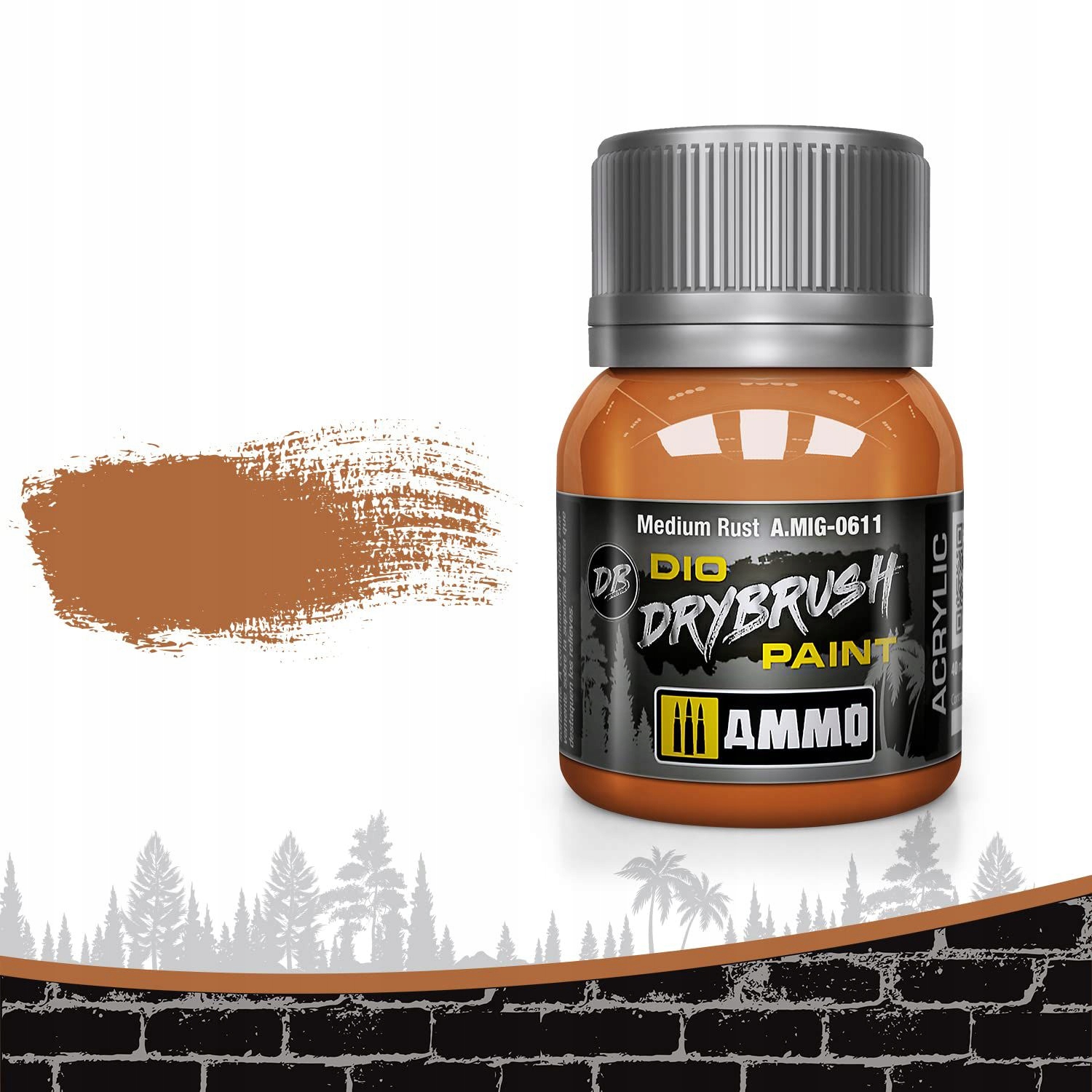 Ammo Mig Jiminez Drybrush Medium Rust 40 ML Jar (10/20) *