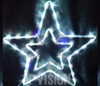 

Gwiazda Ozdoba Led Biała Niebieski Flash Lampki