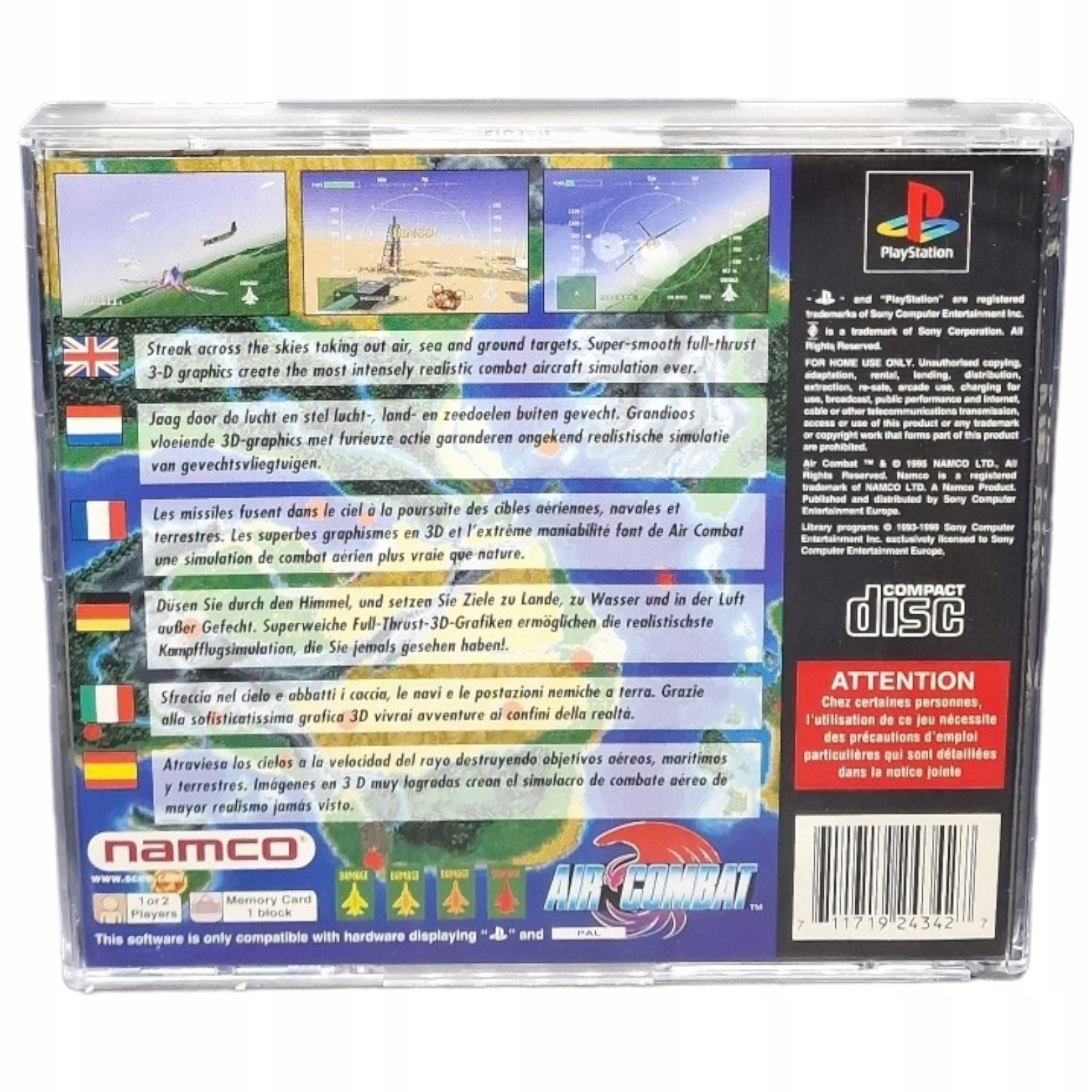 Gra ace AIR COMBAT Sony PlayStation (PSX PS1 PS2 PS3) retro symulator Tematyka gry akcji