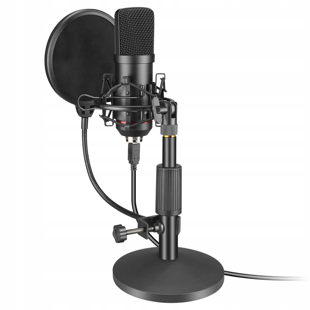STATYW DO MIKROFONU BIURKOWY KOSZ ANTYWIBRACYJNY SHOCKMOUNT POPFILTR ZESTAW Model MKIT-STAND