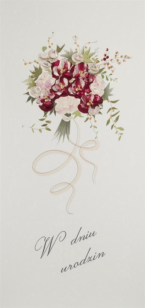 KARNET URODZINY DL U08 - BUKIET CZERWONY