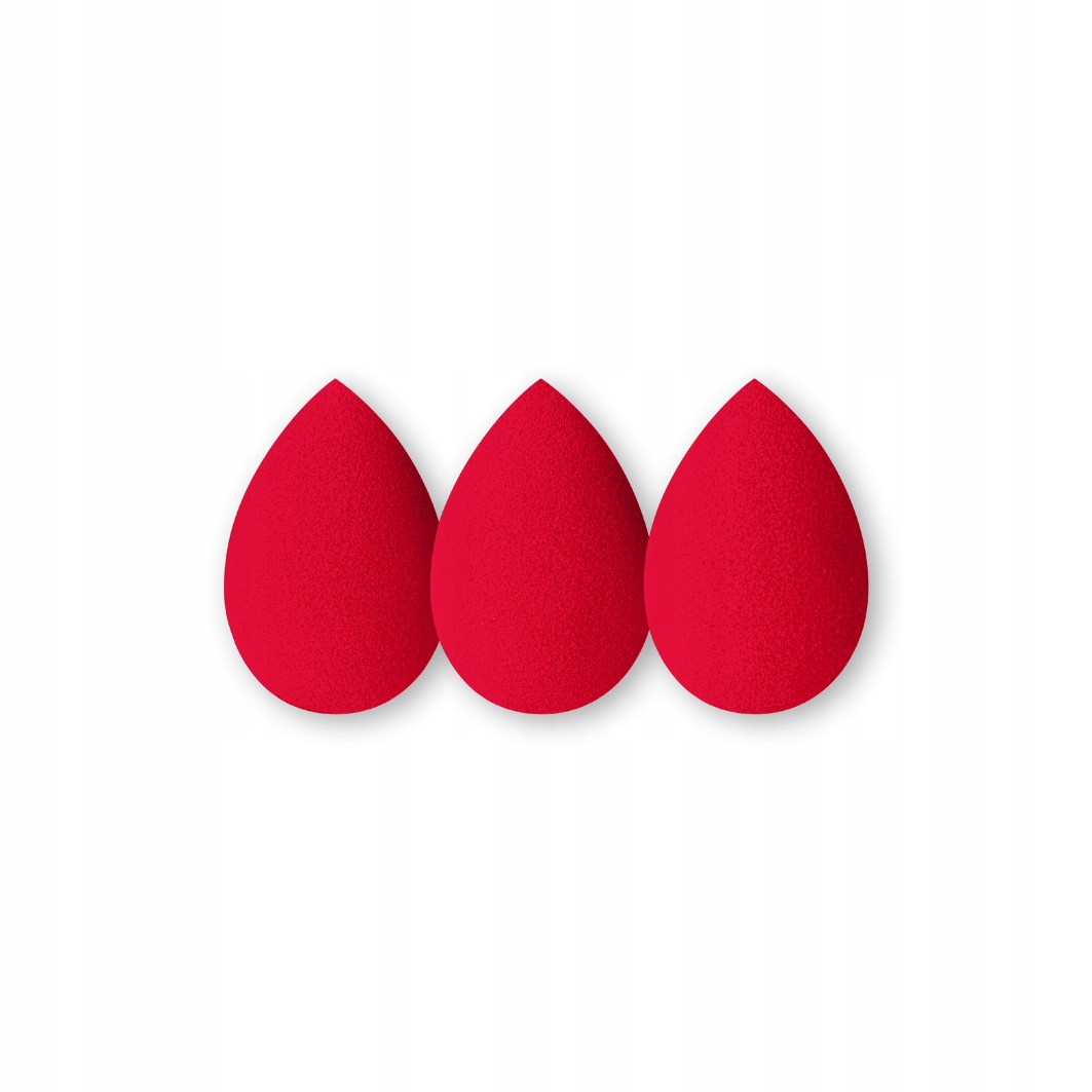 Makeup Blender Sponge zestaw czerwonych gąbeczek trio Ibra Makeup
