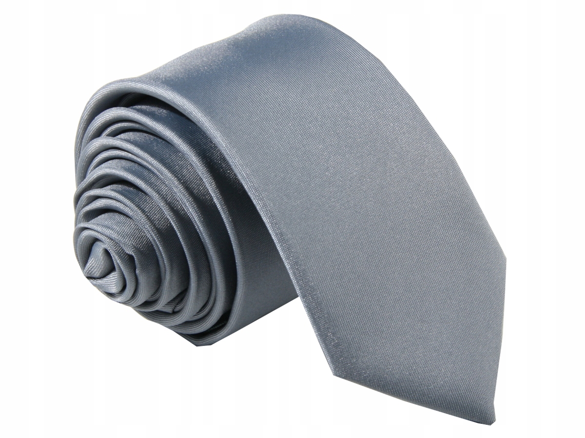 KRAWAT ŻAKARDOWY GŁADKI GRAFIT