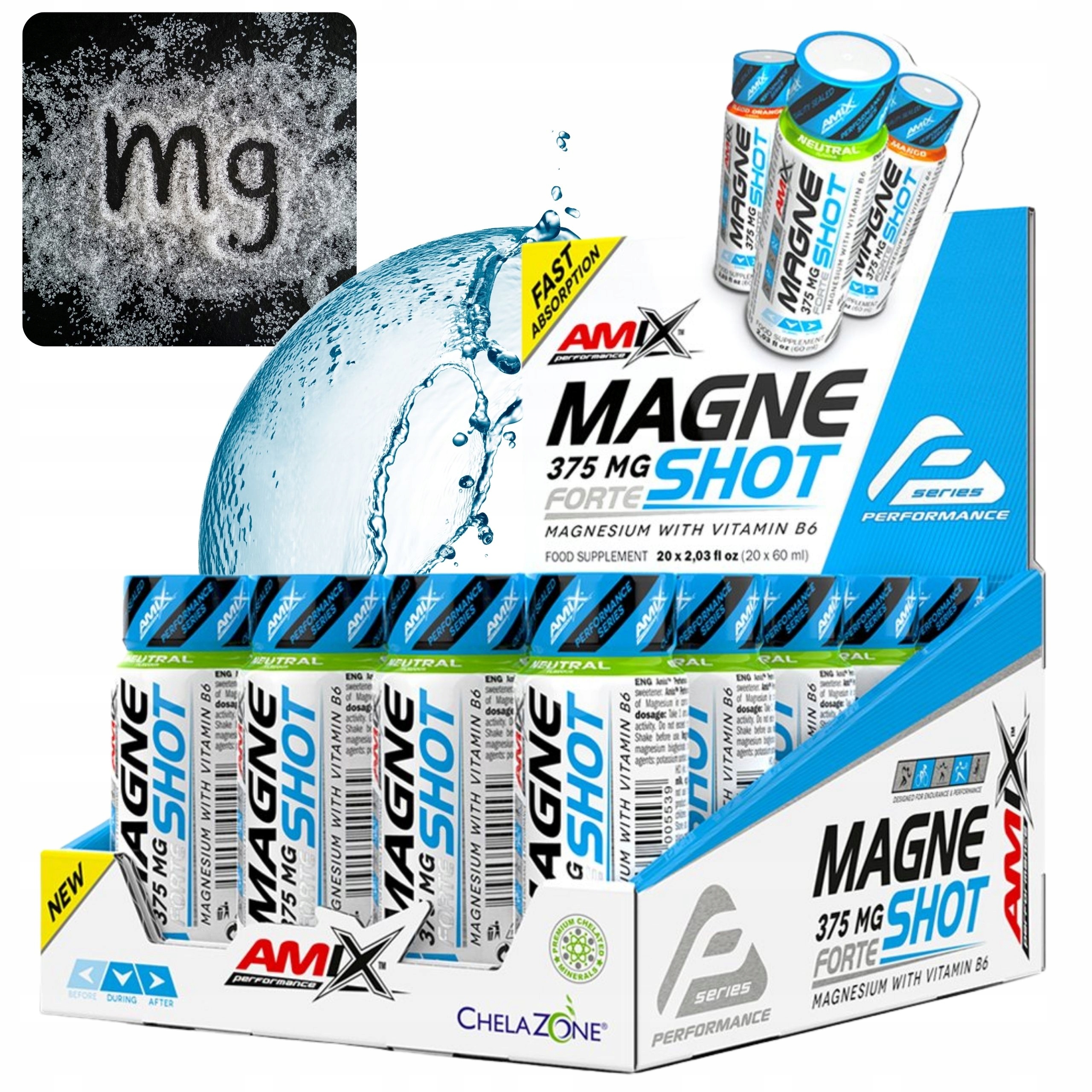 Citrát hořečnatý s vitamínem B6 Magnesium Shot s hořčíkem x20