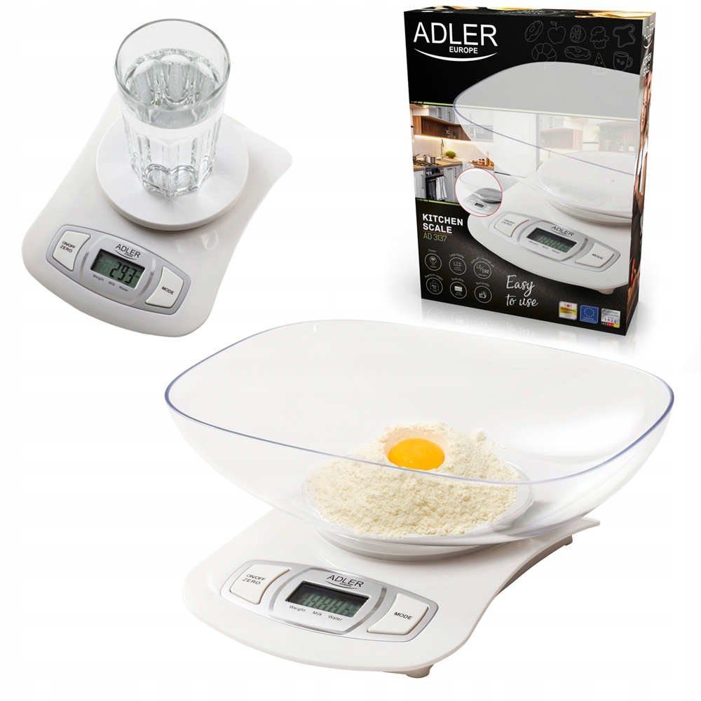 ELEKTRONICZNA WAGA KUCHENNA do 5kg TARA LCD MISA 1,5L obliczanie objętości