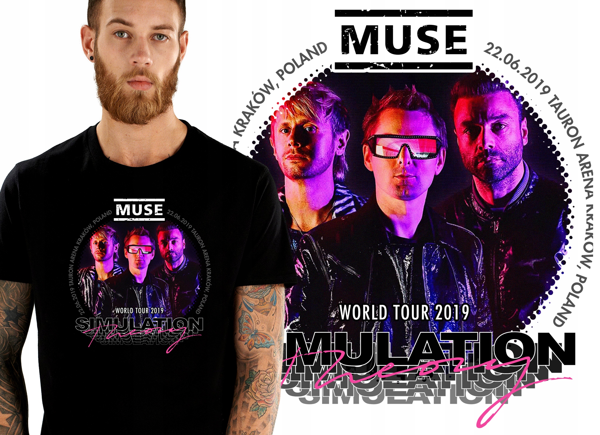 

Muse Simulation Theory Tour 2019 Koszulka Męska XL