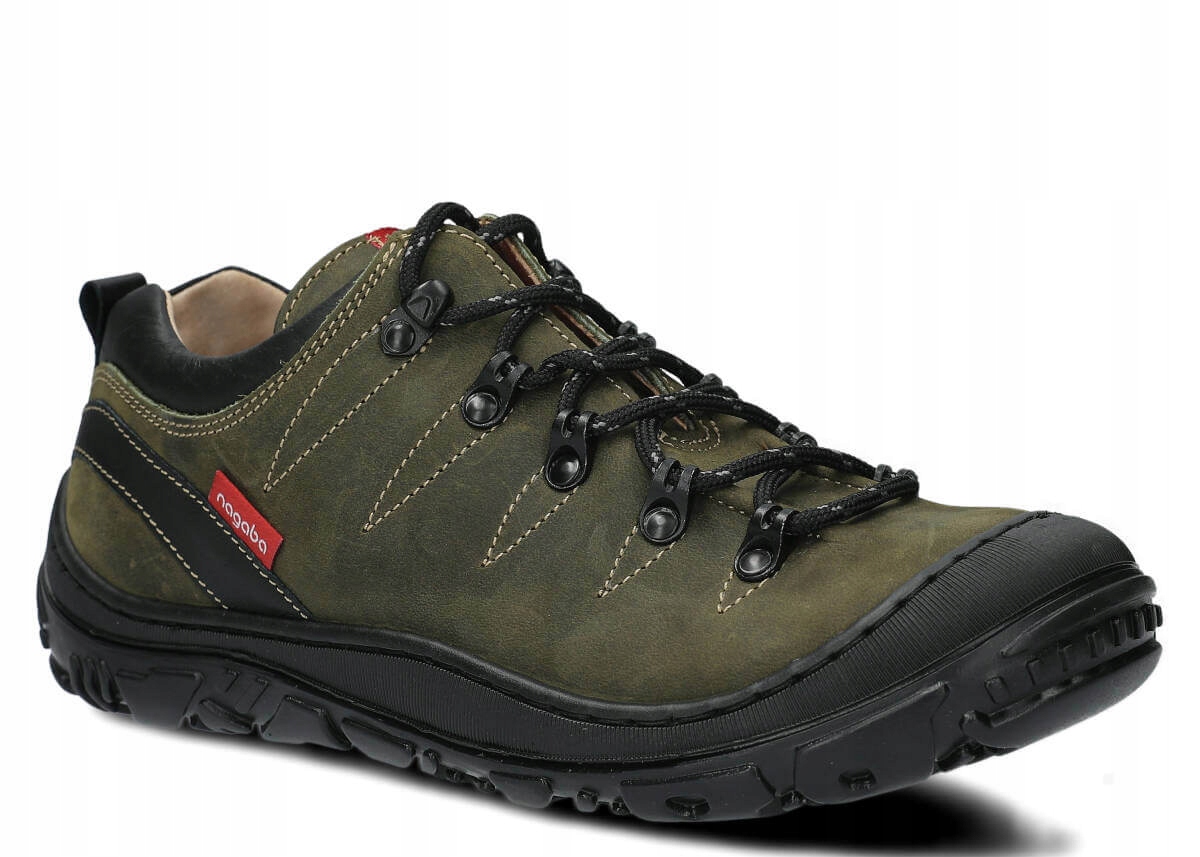 NAGABA 241 ZIELONY - WYGODNE, SKÓRZANE, POLSKIE PÓŁBUTY TREKKINGOWE DAMSKIE