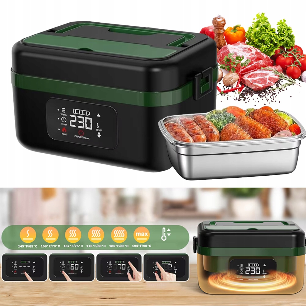 Elektrický Obědový Box 1000 ML Pro Dospělé, Vyhřívaná Nádoba Na Jídlo