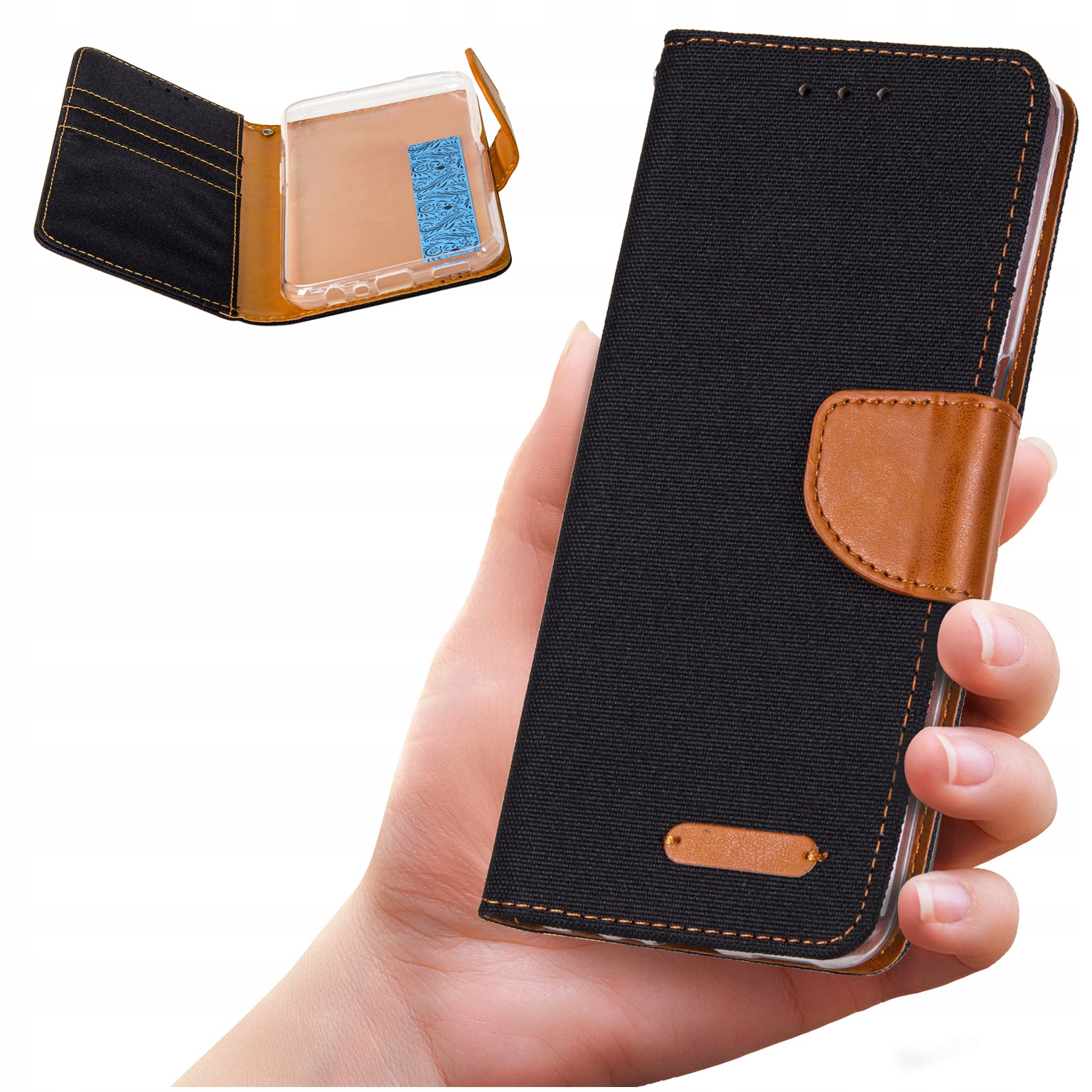 

Etui Portfel Canvas Do Xiaomi Redmi Note 9S / Pro