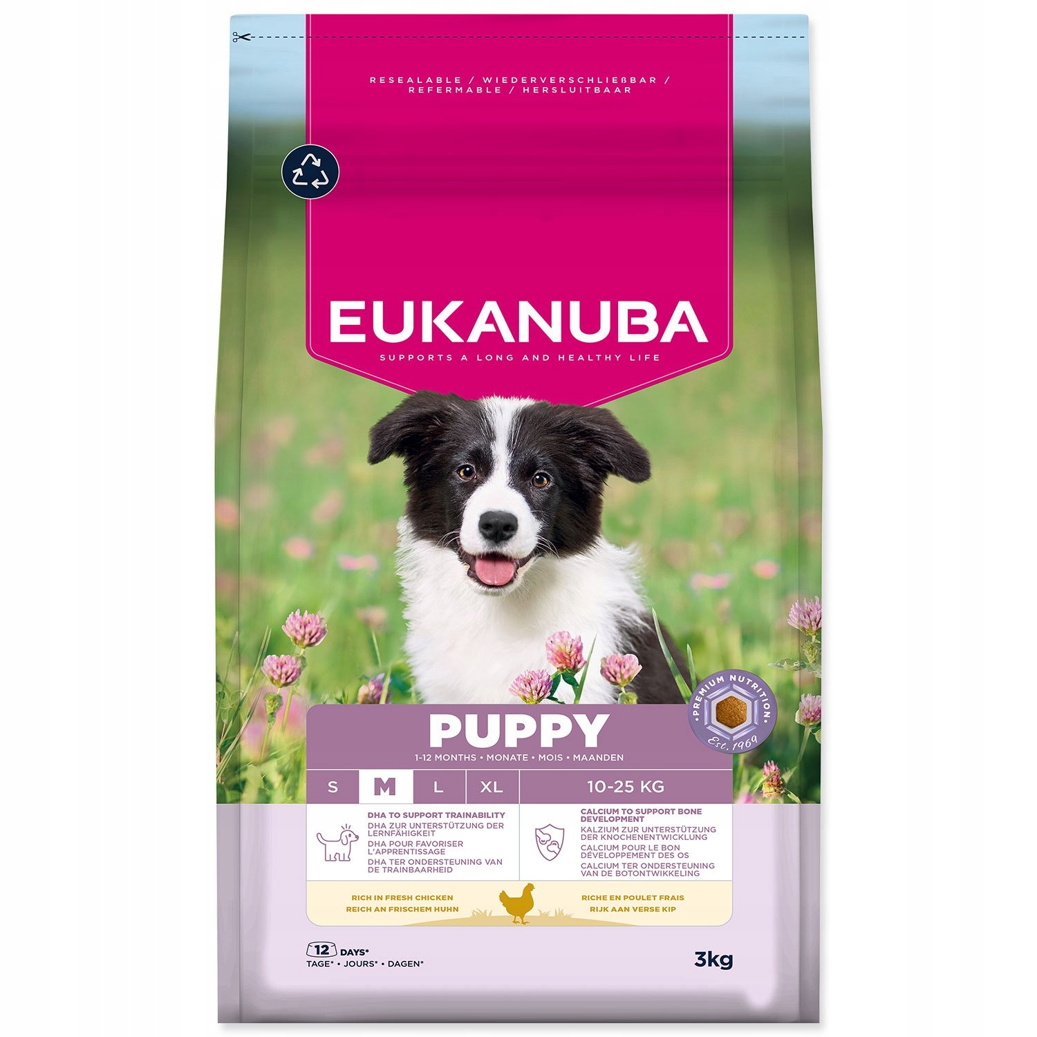 Krmivo Eukanuba Puppy Medium rich in fresh chicken 3kg