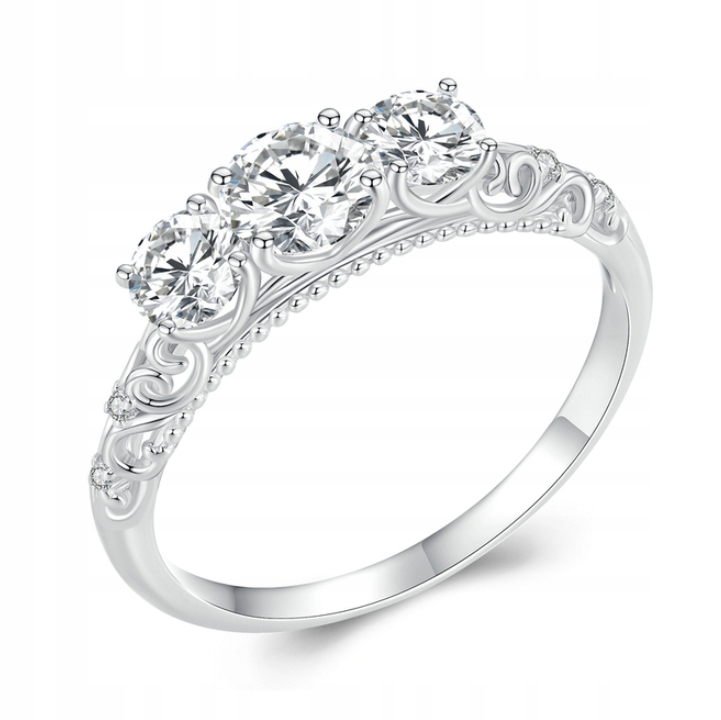 Prstýnek s diamantem Moissanit velikost 8 Us