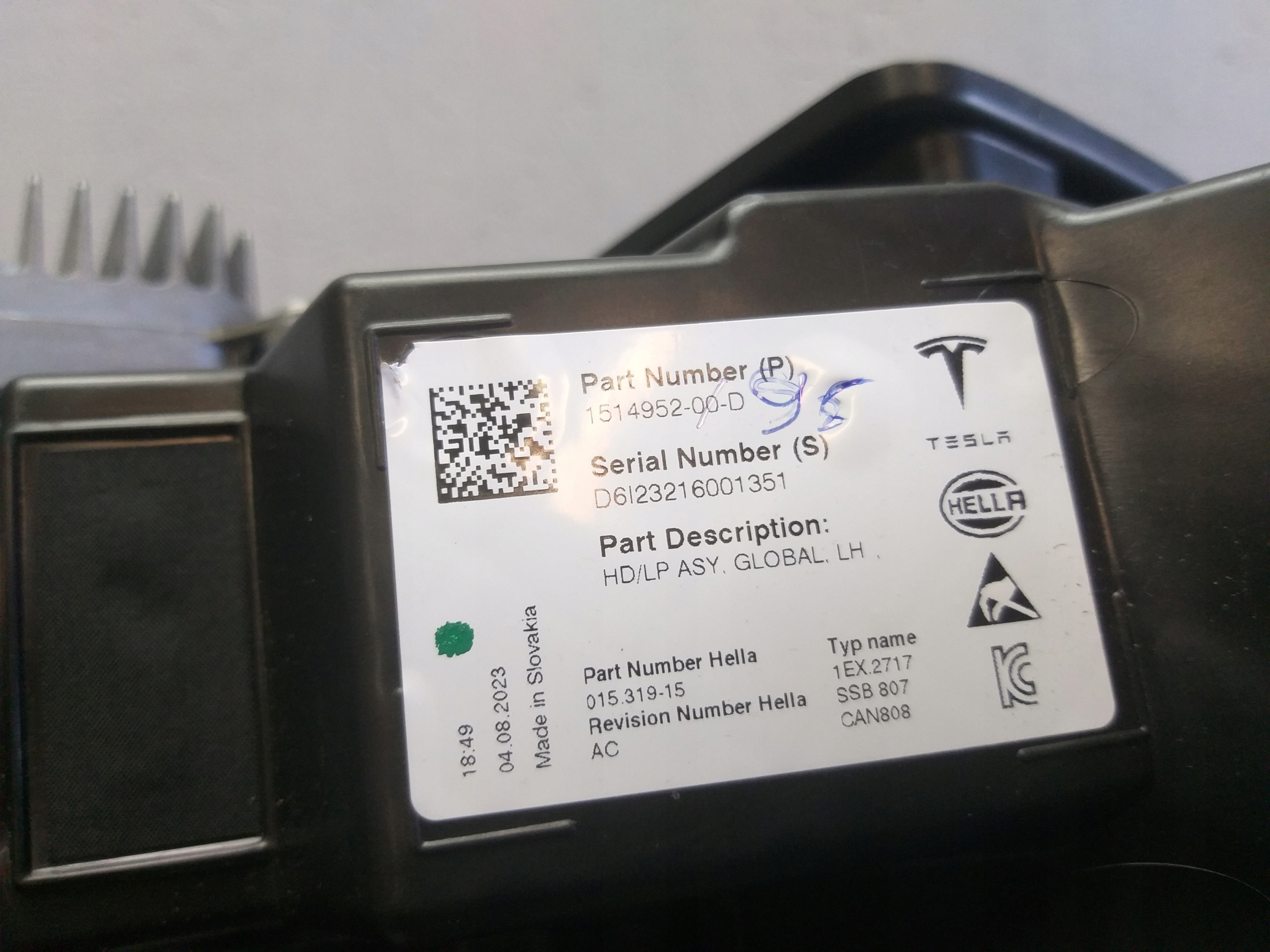 LIGHT LIGHTS FRONT LEFT RIGHT TESLA Y FULL LED 1514953-00 1514952-00