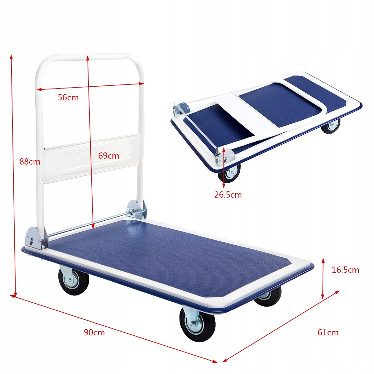 WÓZEK PLATFORMOWY MAGAZYNOWY TRANSPORTOWY 300KG Marka Costway