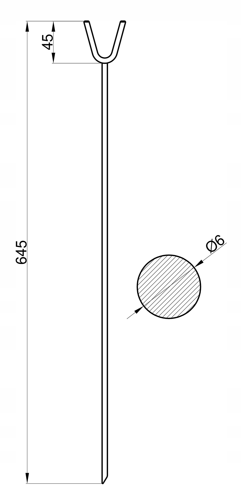 Podpórki kijek do kiełbas nierdzewka pręt 6mm 6x 64cm bp Rodzaj patyki do szaszłyków