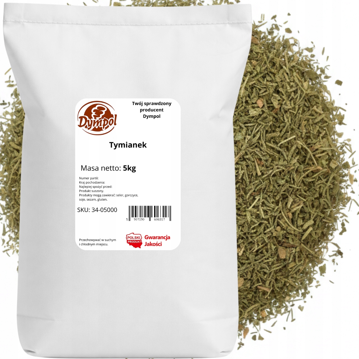 Tymián Sušený Koření Aromatická Výrazná chuť Kvalita Dympol 5 kg