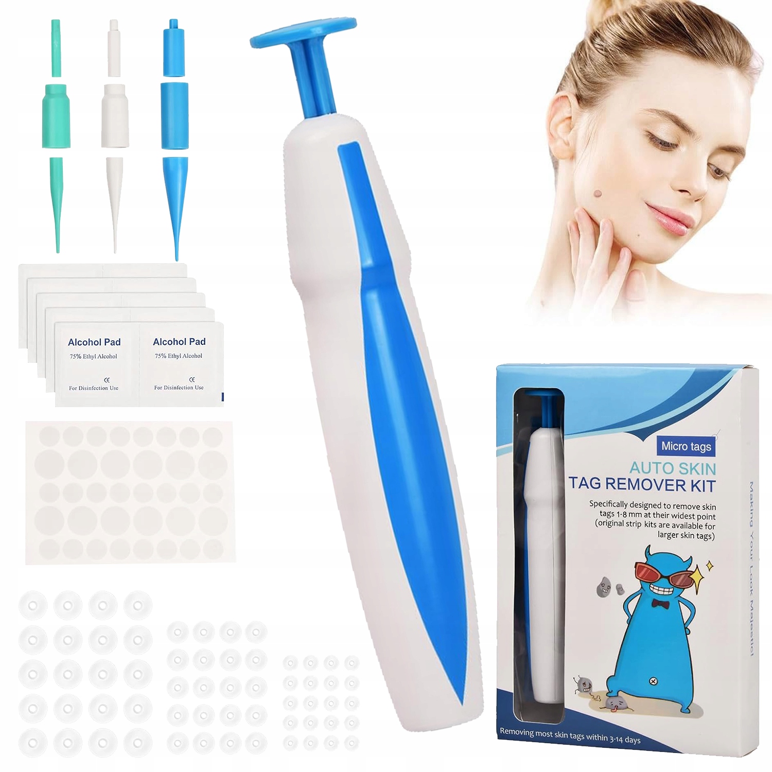 Auto Skin Tag Remover Pen Vylepšený set 2 v 1 pro odstranění kožních výrůstků