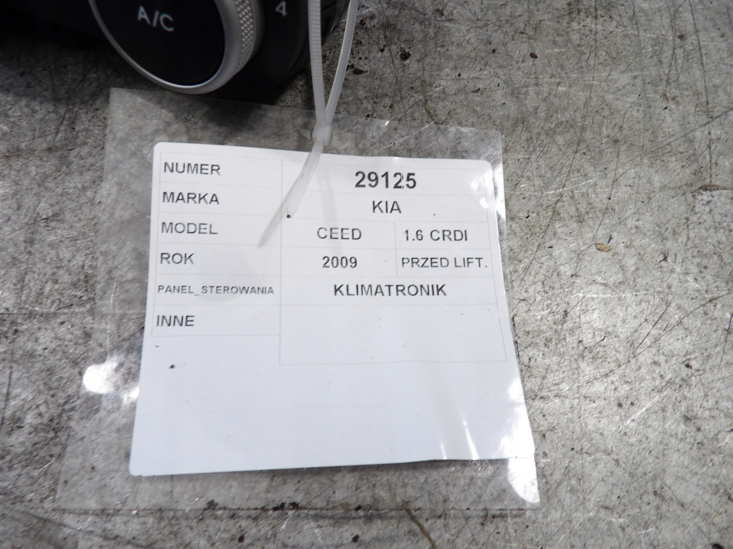 Kia Ceed a panel klími, klimatizaci 97250-1H221