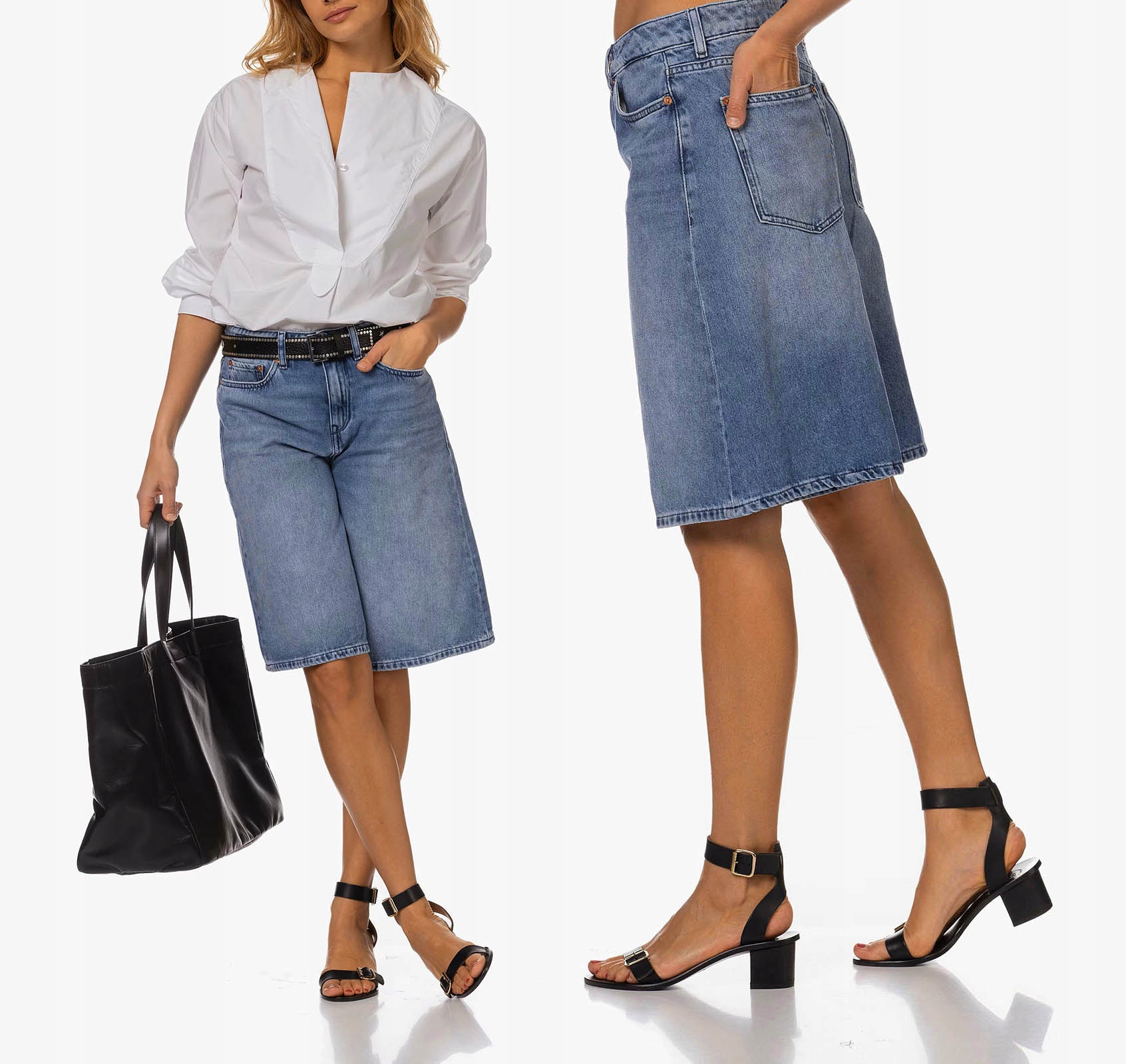 Dámské Šortky Bermudy Capri Rybářky Kraťasy Džínové Široké Nohavice