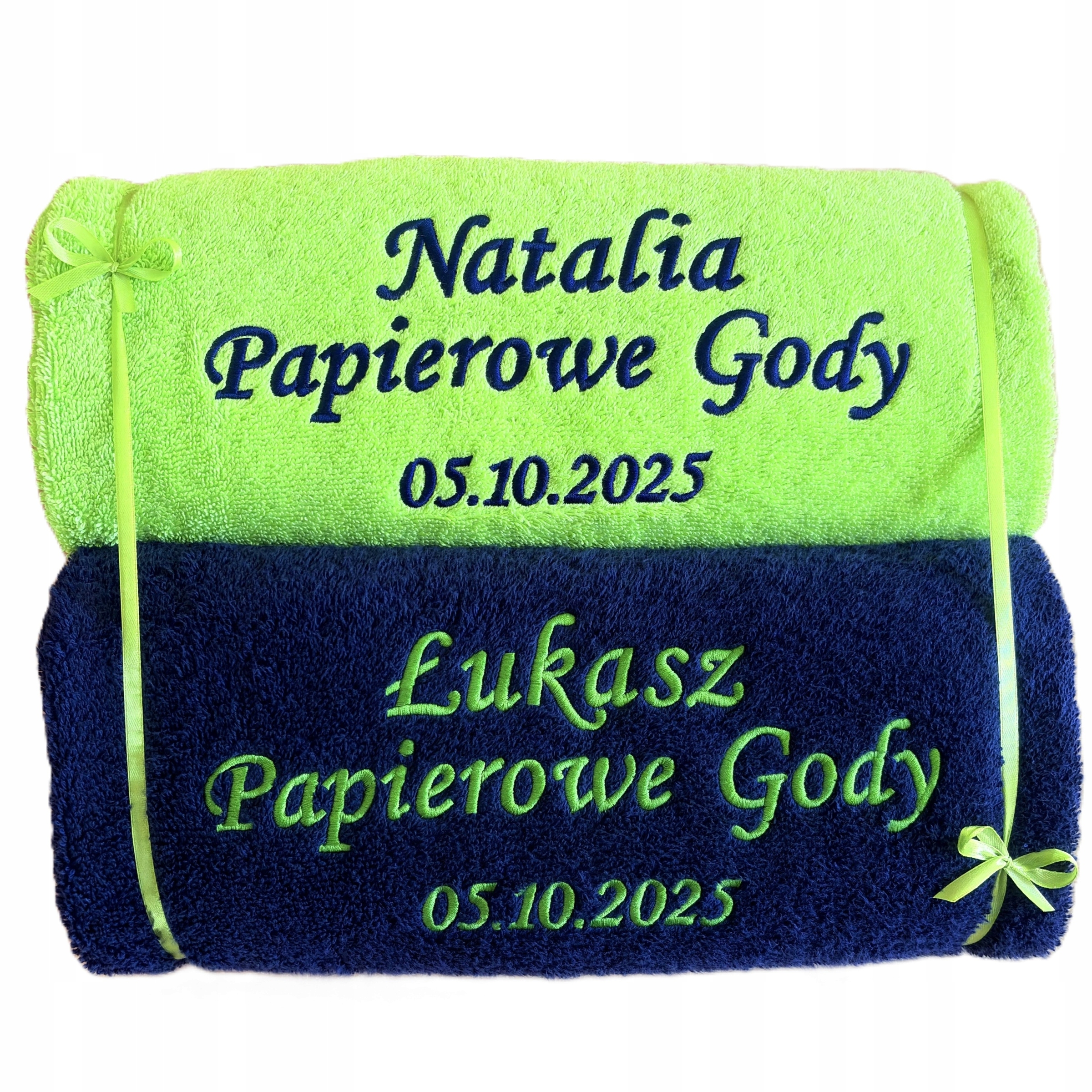 Dárek k 1. výročí svatby, papírové utěrky s výšivkou, prvním výročím, nápis