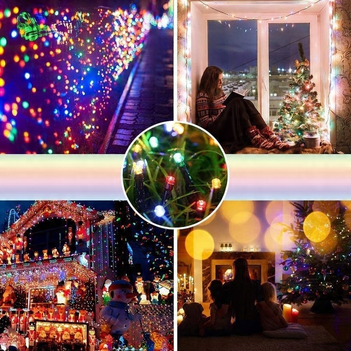 

Mocne Lampki Choinkowe 100 Led Kolorowe