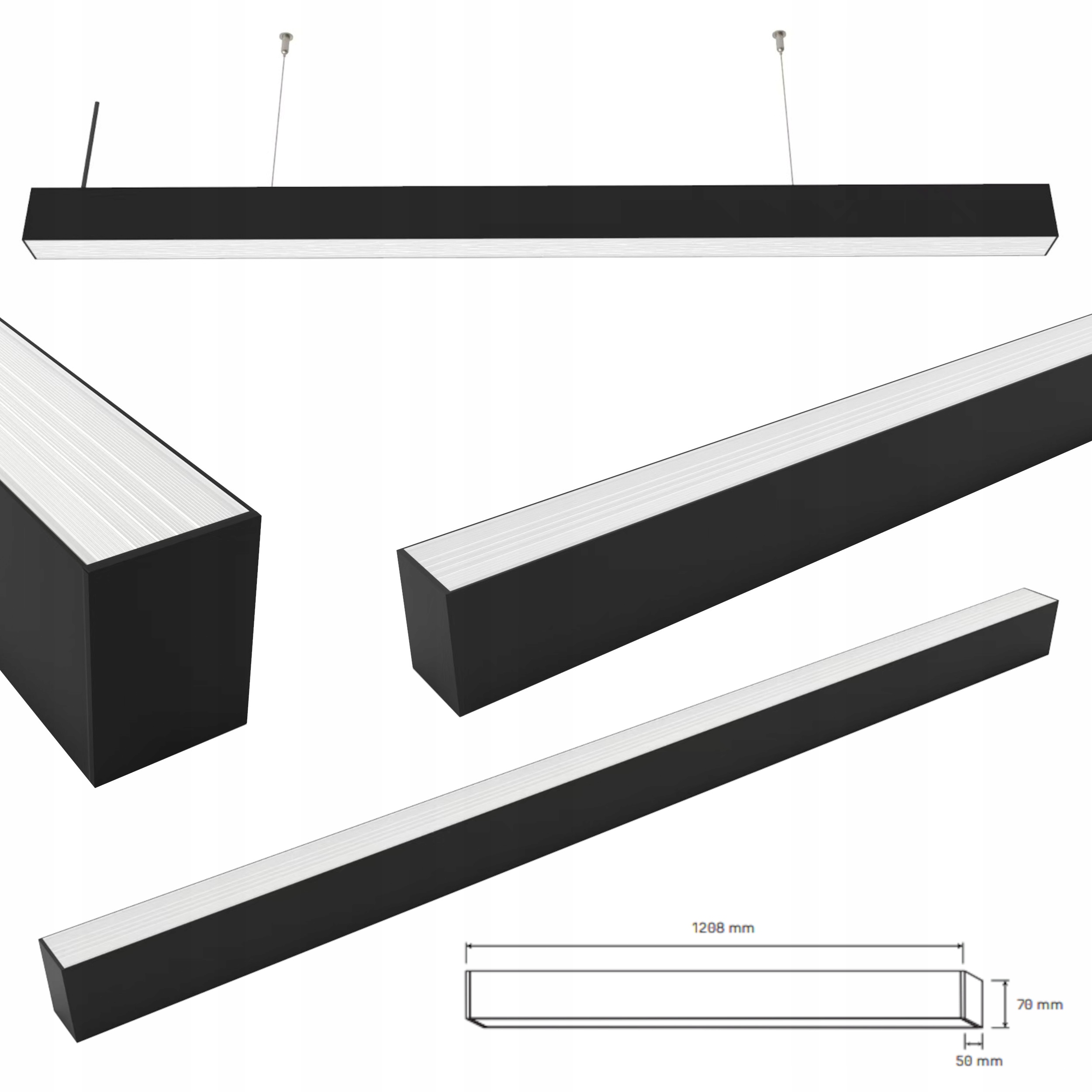 Lineárne Svietidlo Led Alda 120 cm Regulovateľný Výkon 24W/28W/32W/40W Neutrálne 4000