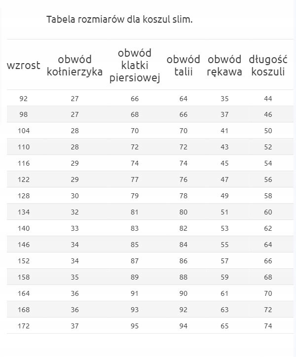 Biała koszula chłopięca dla chłopca slimowana slim 95% bawełny 3-122-29 Rodzaj kołnierzyka kołnierzyk