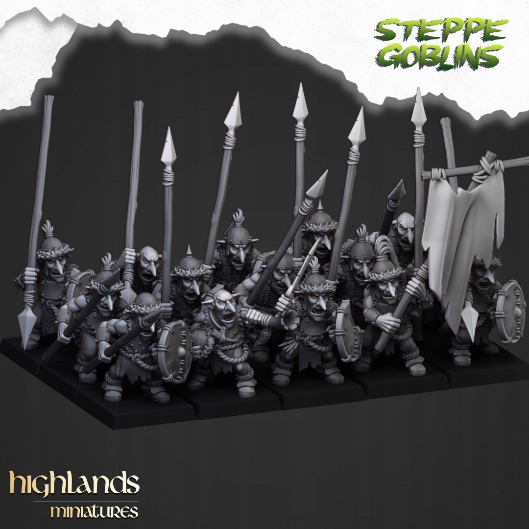Steppe Goblins - x7 + x3 CMD Figurki WHFB Warhammer Fantasy 9th Age