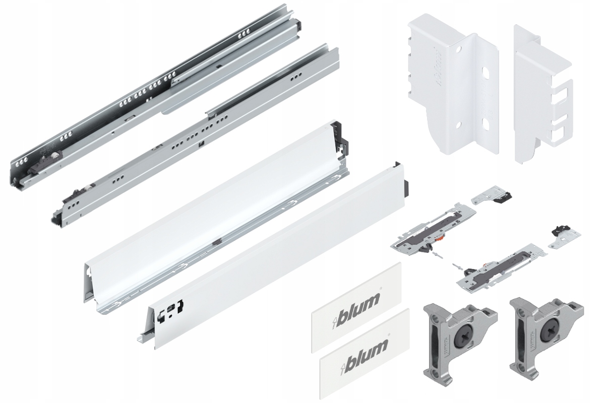 Blum Šuplík 650 Zásuvka nízká Tip-On M bílá