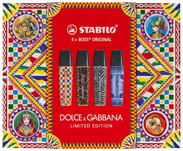 Zakreślacz Stabilo Boss x Dolce&Gabbana W Luksusowym Opakowaniu 4 Sztuki