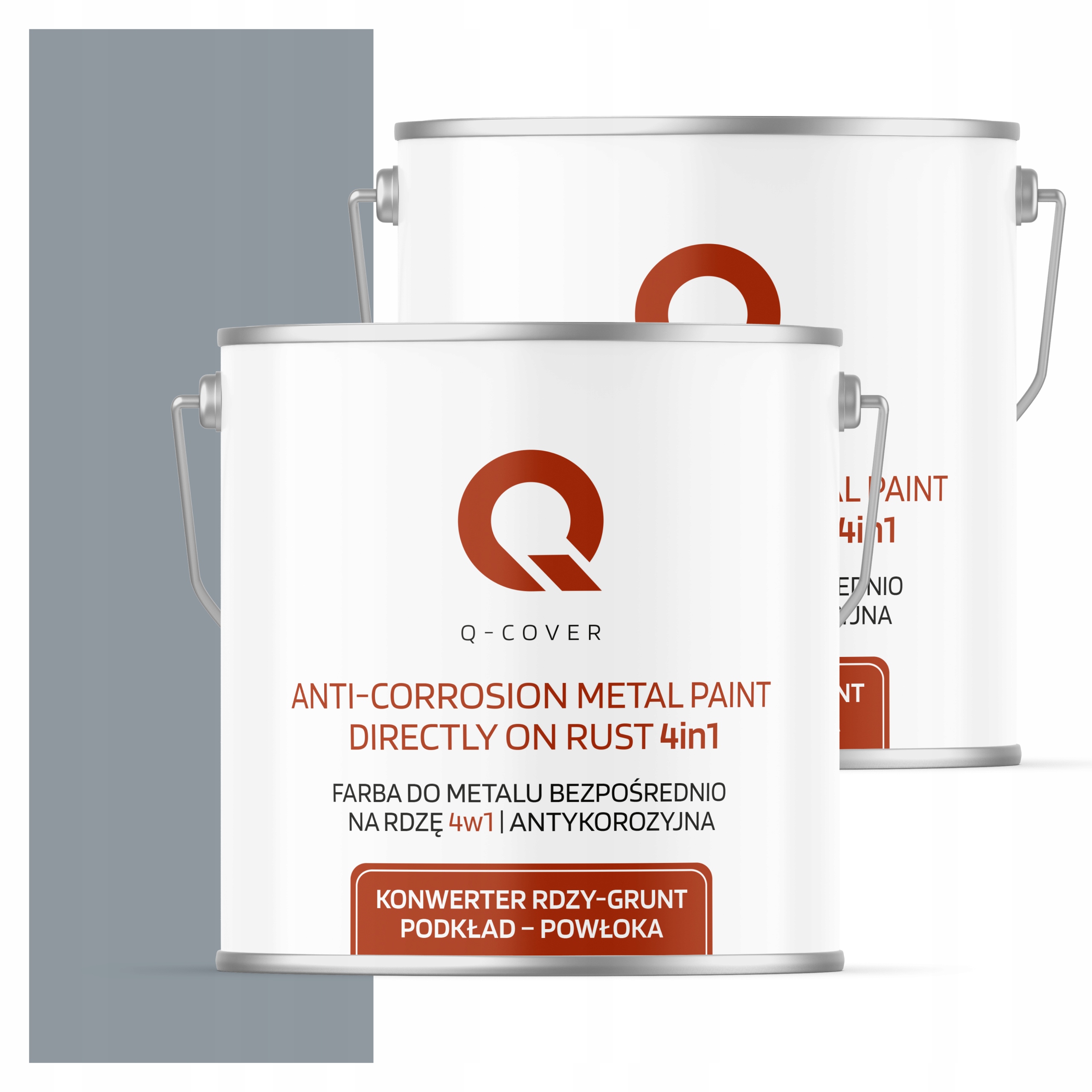 Farba Priamo na hrdzu Kov Aluminium Oceľ 5L 4v1 Satén Šedá Modrá