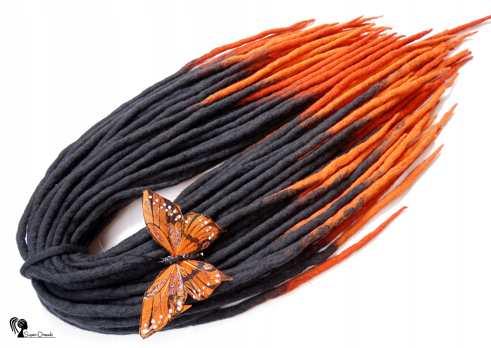 Dredloky Vlněné Dredy, šedé oranžové, Západ V Marakeši, 40 ks