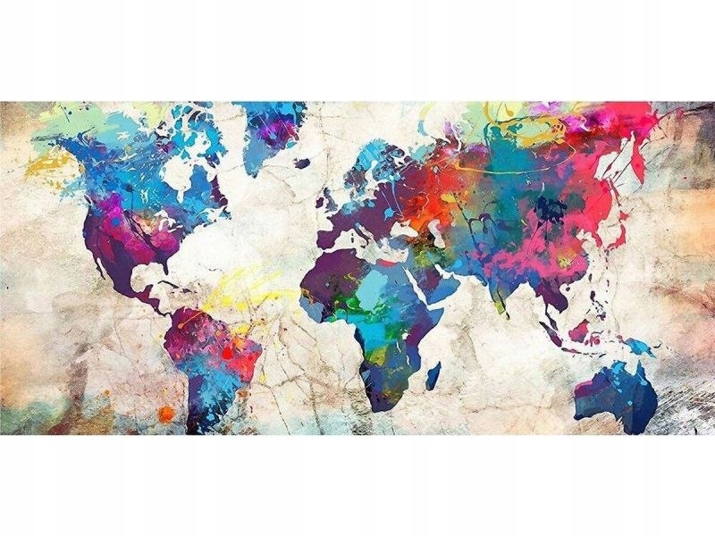 Velká Diamantová Výšivka 120x60cm, Mapa, Obraz, Mozaika Diamantová Diamond Pain