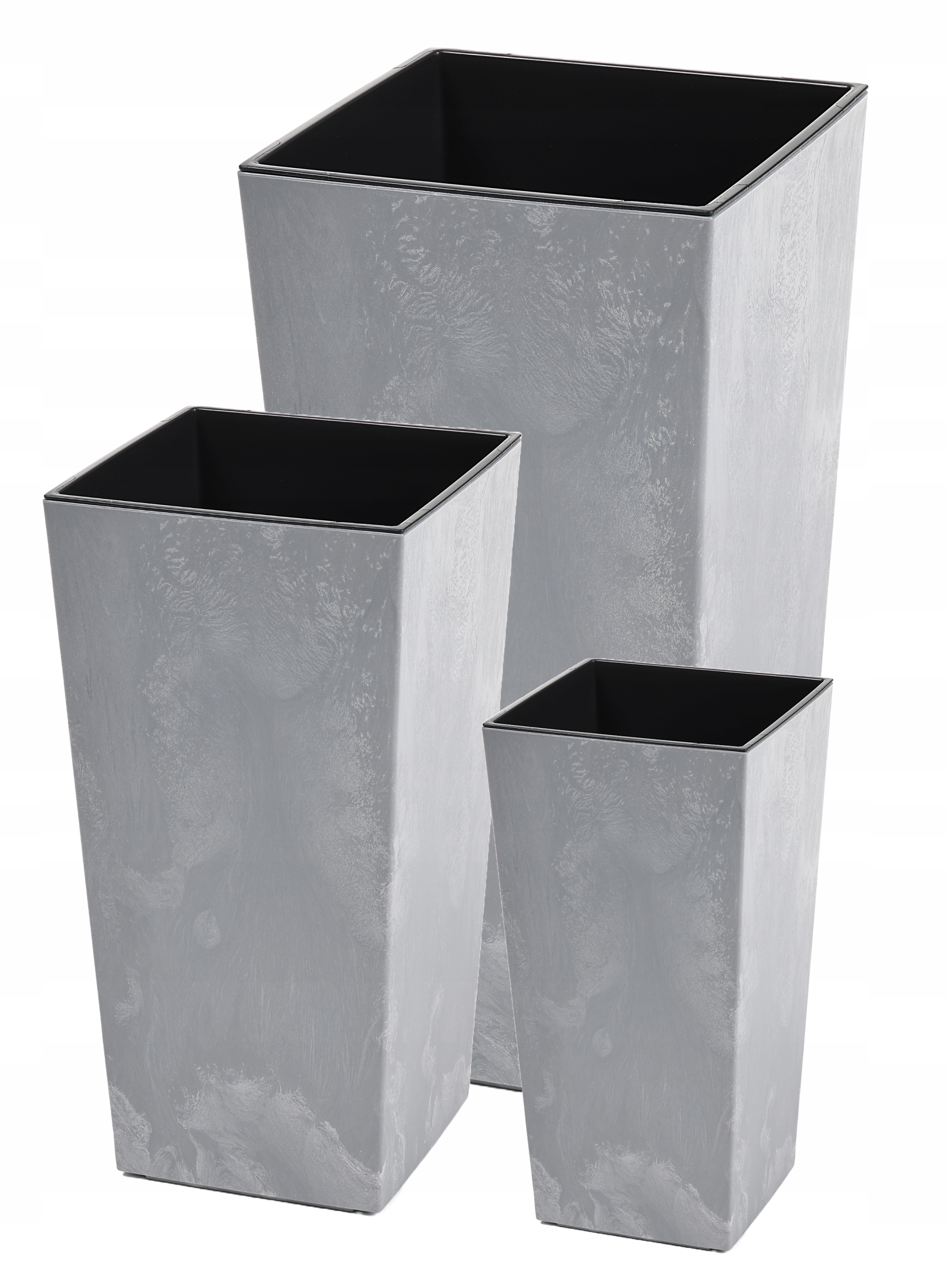 Zestaw 3 Wysokich Donic Finezja szer. 19cm/25cm/30cm Szary Beton imitacja
