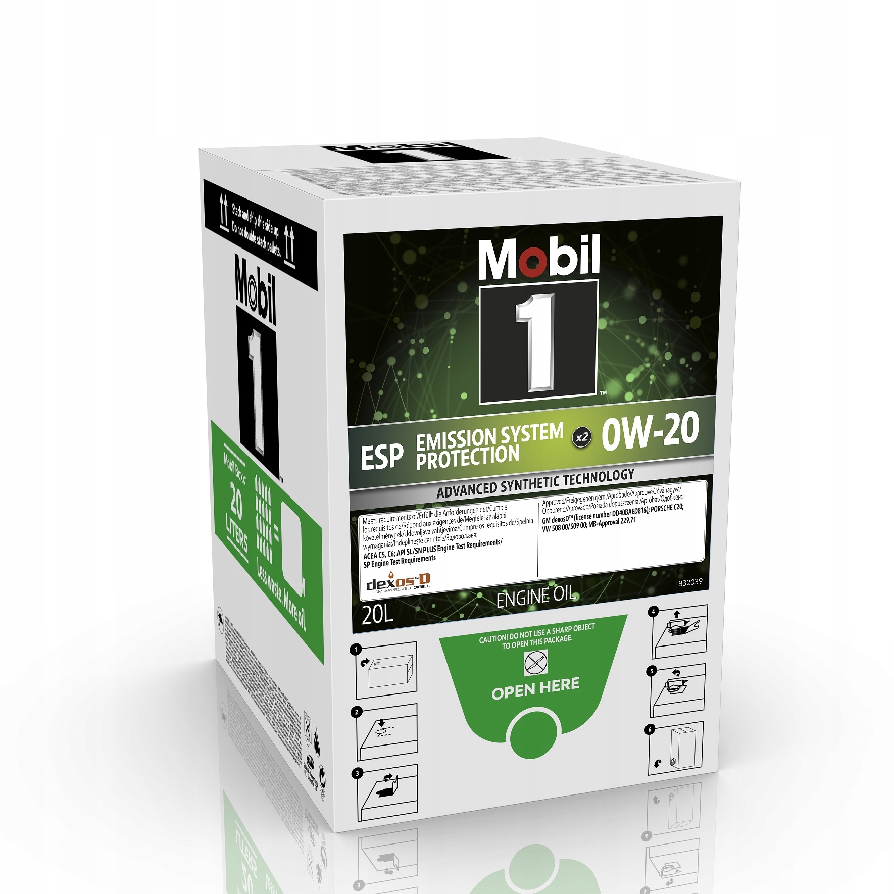 Motoröl 0W20 Esp X2 20 Liter mit integriertem Ablasshahn Bag In Box