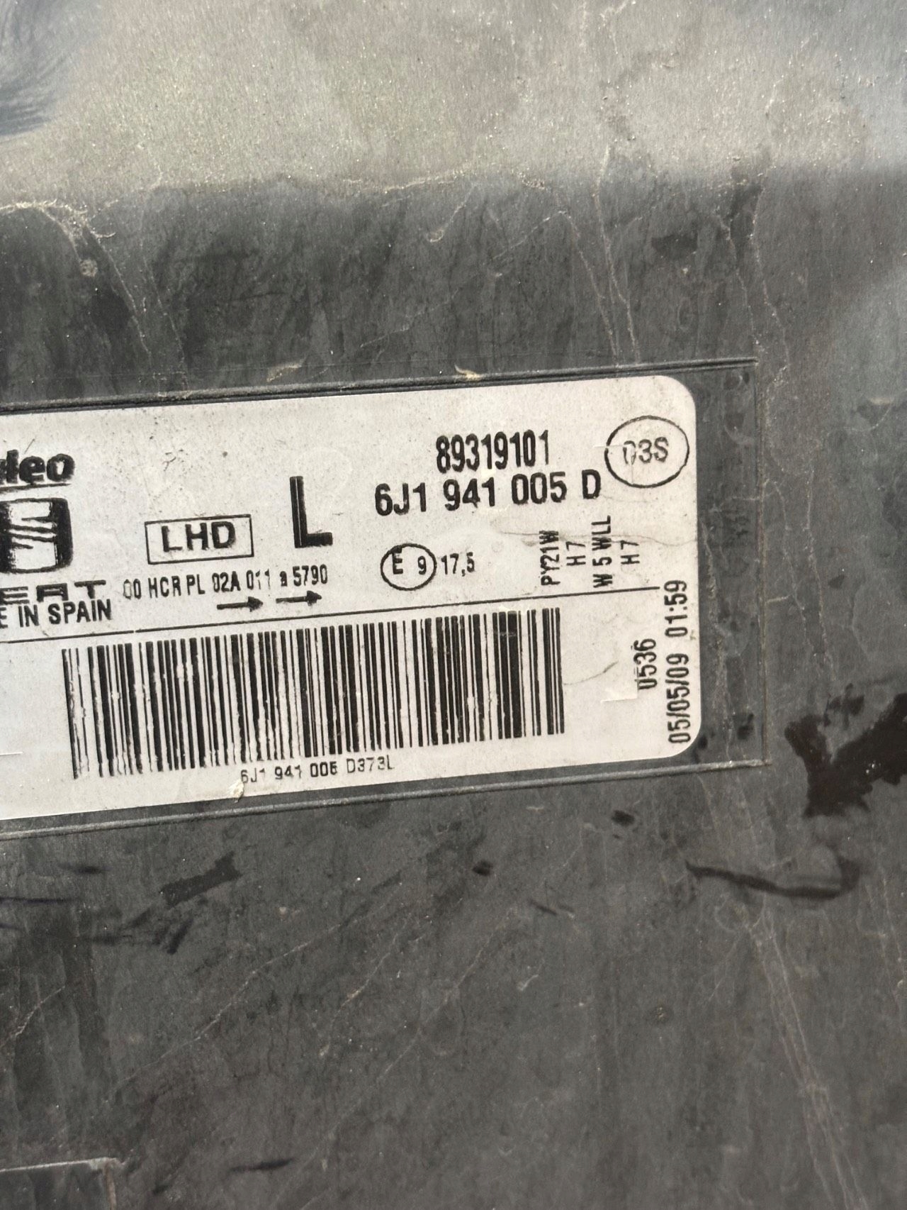 REFLEKTOR light left SEAT IBIZA 6J 09- 6J1941005D