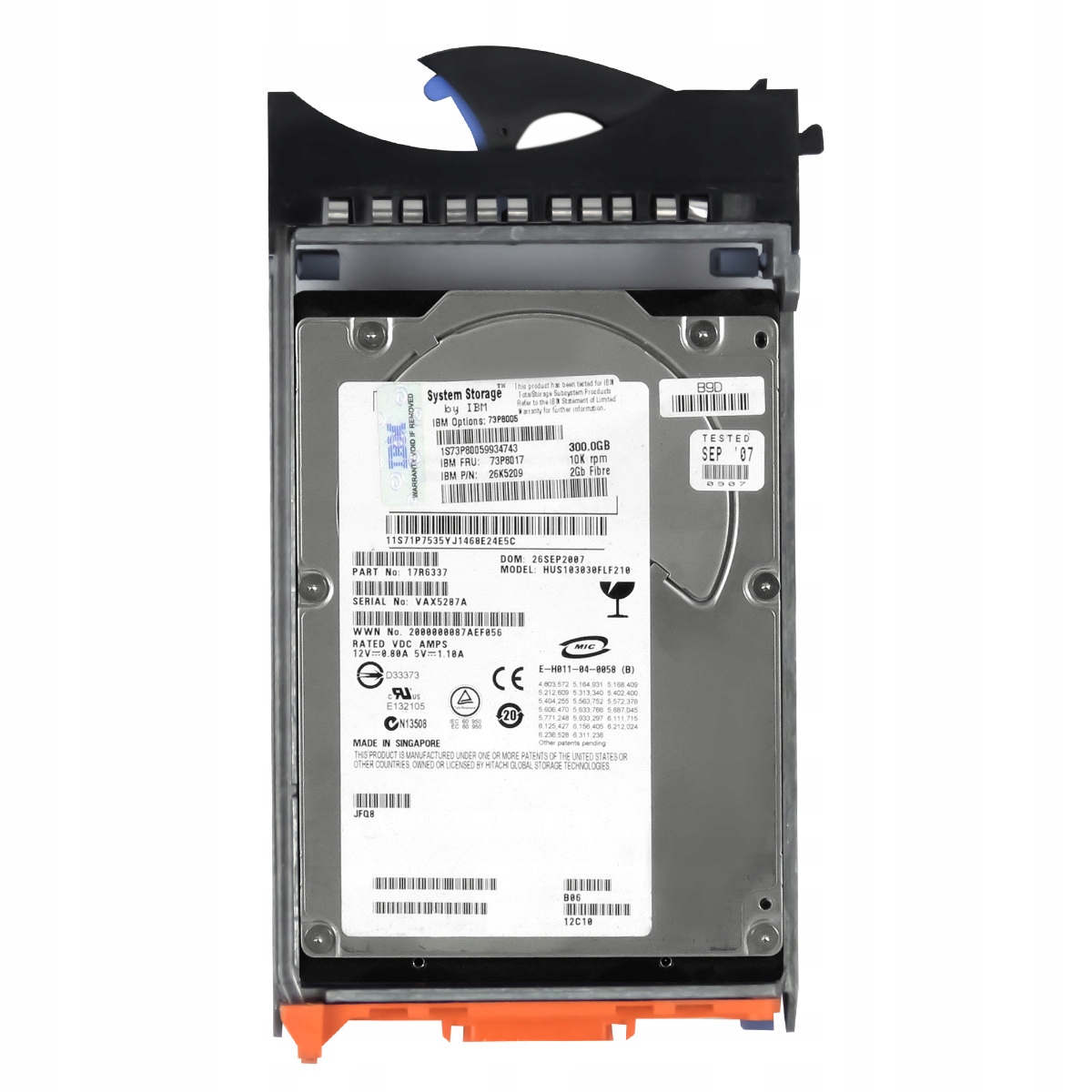 Ibm 73P8017 26K5209 300GB 10K 16MB Fc 3.5'' HUS103030FLF210